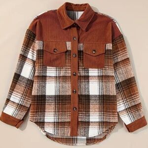 🌵 Long Sleeve Plaid Print Casual Lapel Neck Button Front…